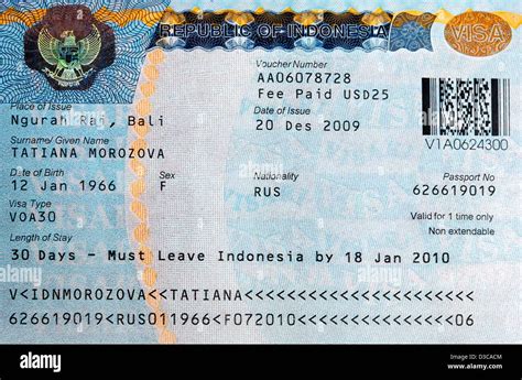 indonesia tourist visa cost