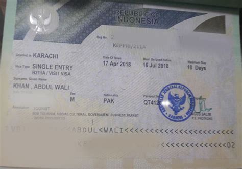 indonesia visa price in pakistan