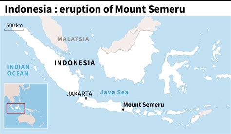 indonesia volcano mt semeru map