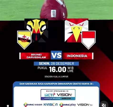 indonesia vs brunei di tv mana