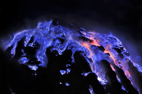 indonesian volcano blue lava