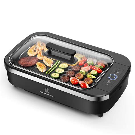 indoor smokeless grill with lid