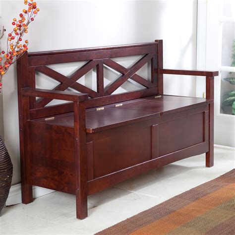 Indoor Storage Bench With Back