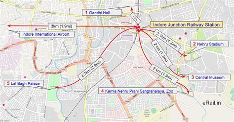 indore airport to railway station distance