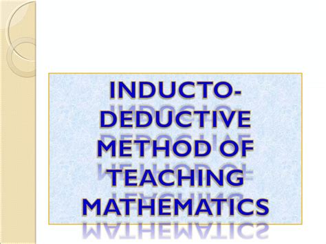 inductive and deductive method of teaching maths