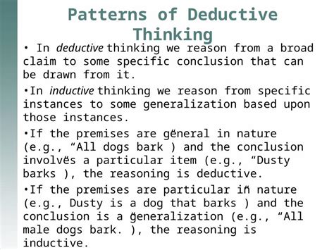 inductive and deductive thinking patterns