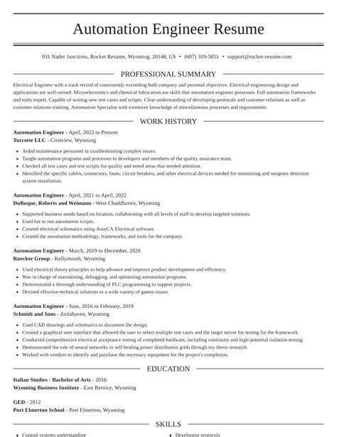 Automation and controls instructor resume February 2021