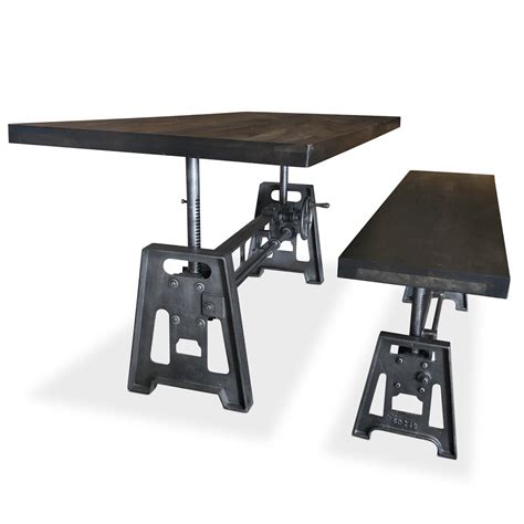 Industrial Adjustable Height Dining Table