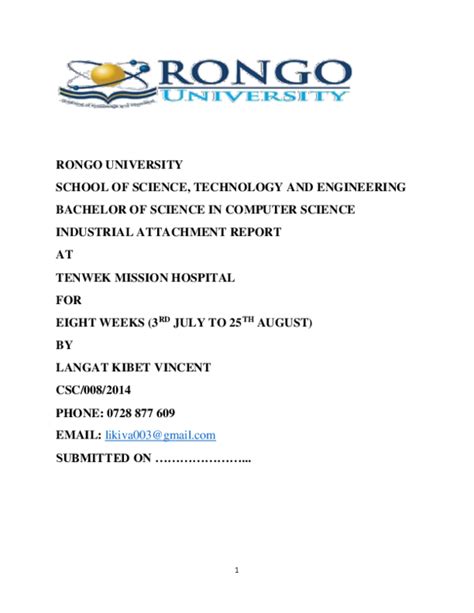 Industrial Attachment For Computer Science