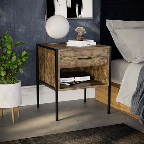 Industrial Bedside Table Drawer