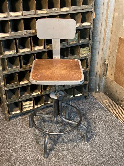 industrial drafting stool with back