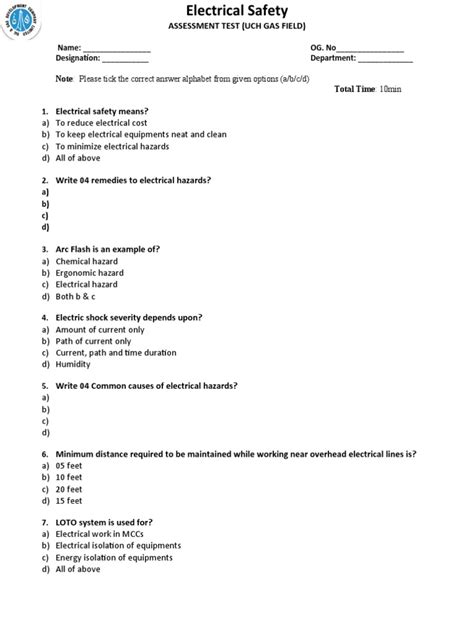 Industrial Electrical Knowledge Test