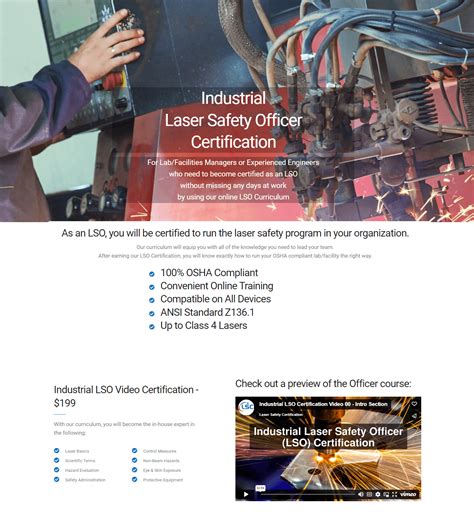industrial laser safety officer training LSO