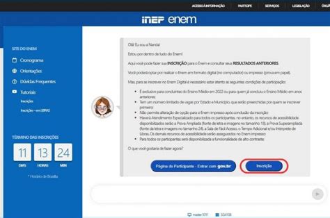 inep enem inscrição documentos