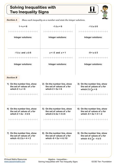 Inequality Worksheet Solutions
