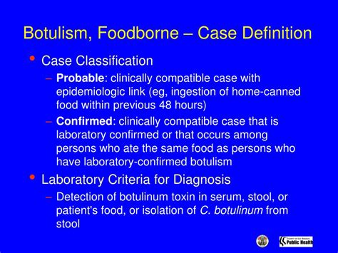 infant botulism case definition