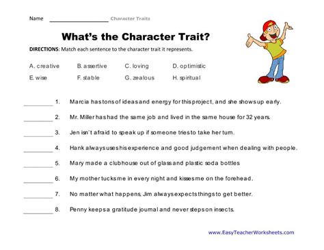 Character Traits vs Character Feelings Interactive worksheet