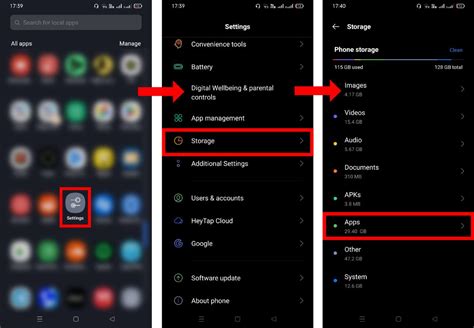 Tampilan Hapus Cache di pengaturan aplikasi Infinix