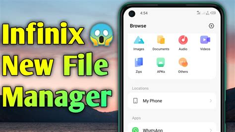 Tampilan antarmuka File Manager canggih di HP Infinix
