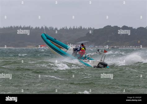 Inflatable Boat In Big Waves