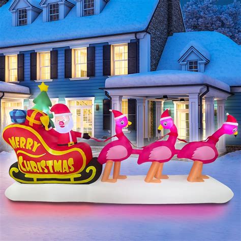 Inflatable Flamingo Christmas