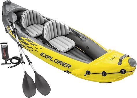 Intex Explorer K2 Yellow 2 Person Inflatable Kayak with Aluminum Oars