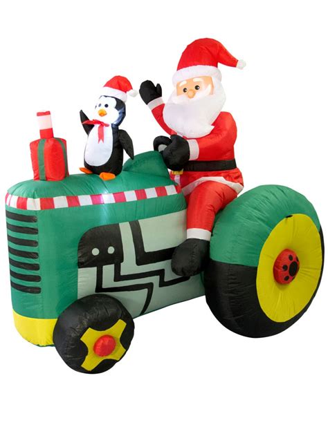 Inflatable Santa In Tractor
