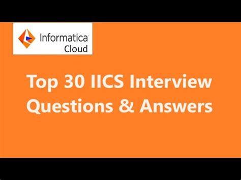 informatica cloud data integration interview questions