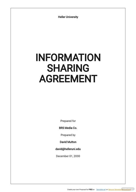 Information Sharing Agreement Template Google Docs, Word