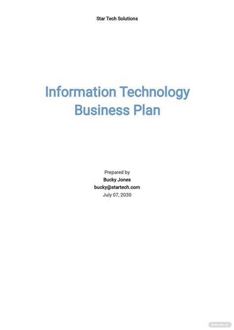 information technology business plan template