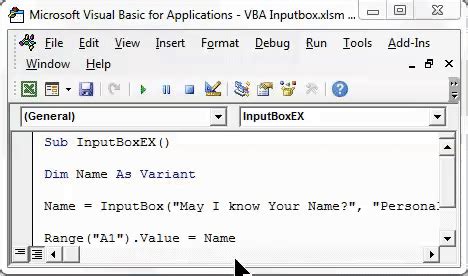 Information Box Vba