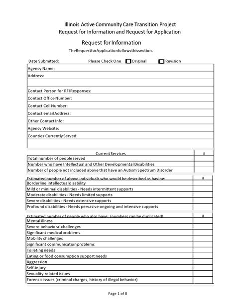 Information Request List Template