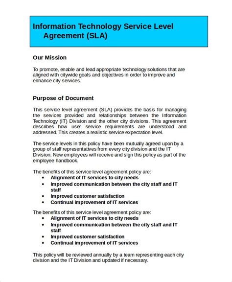 Service Level Agreement 22+ Free PDF, Word, PSD Documents Download