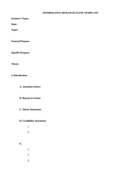 informative speech structure outline