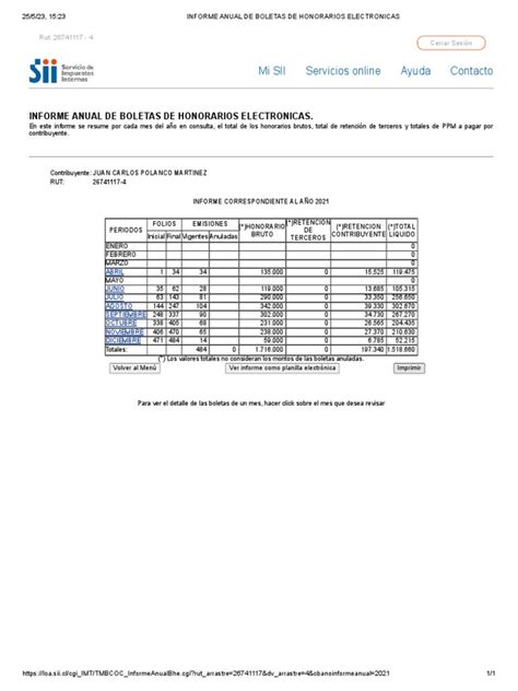 informe anual boleta sii