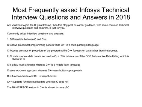 infosys interview questions for technical support engineer