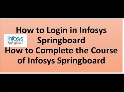 infosys springboard login help