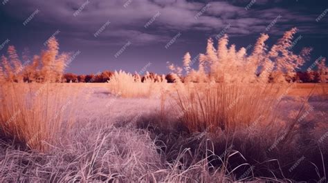 infrared light on grass