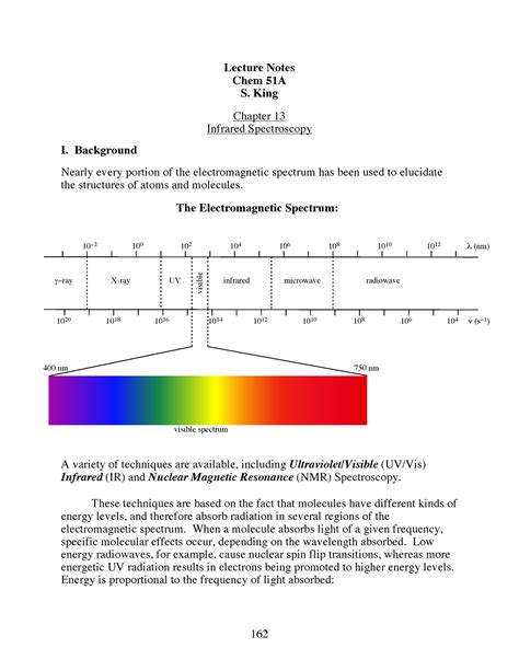 Infrared Spectroscopy Lecture Notes Ppt