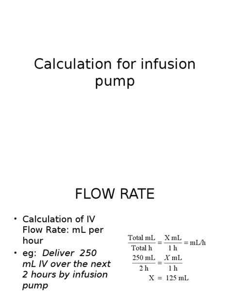 Infusion Pump Calculation