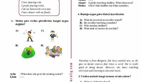 Ingilizce 1 Ünite Test 8 Sınıf