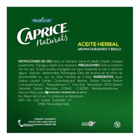 ingredientes del shampoo caprice