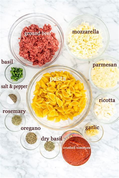 ingredients for lasagna list