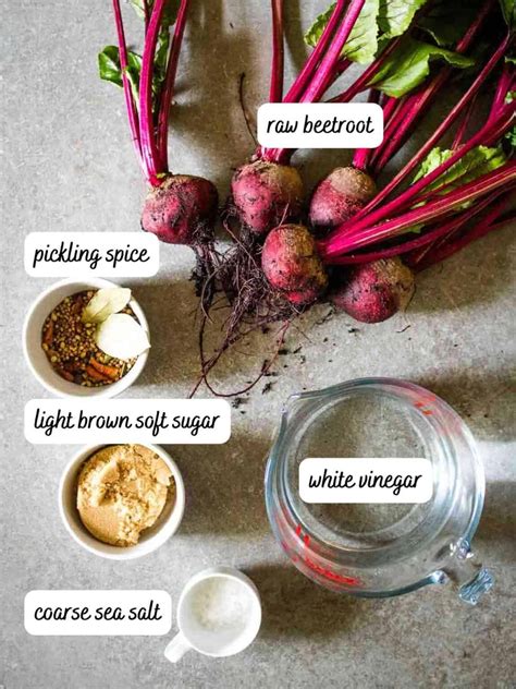 ingredients for pickled beetroot