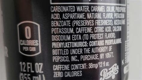 ingredients of pepsi zero