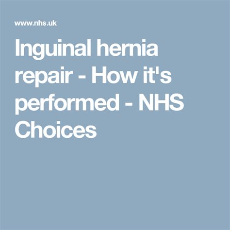 inguinal hernia operation nhs