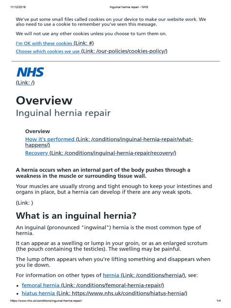 inguinal hernia repair nhs