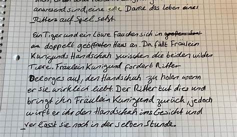 Der Handschuh – Text, Inhaltsangabe, Interpretation – Schiller