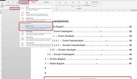 Fußzeile in Word ab Seite X + Inhaltsverzeichnis mit richtigen