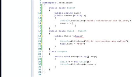 inheritance example code in c# net